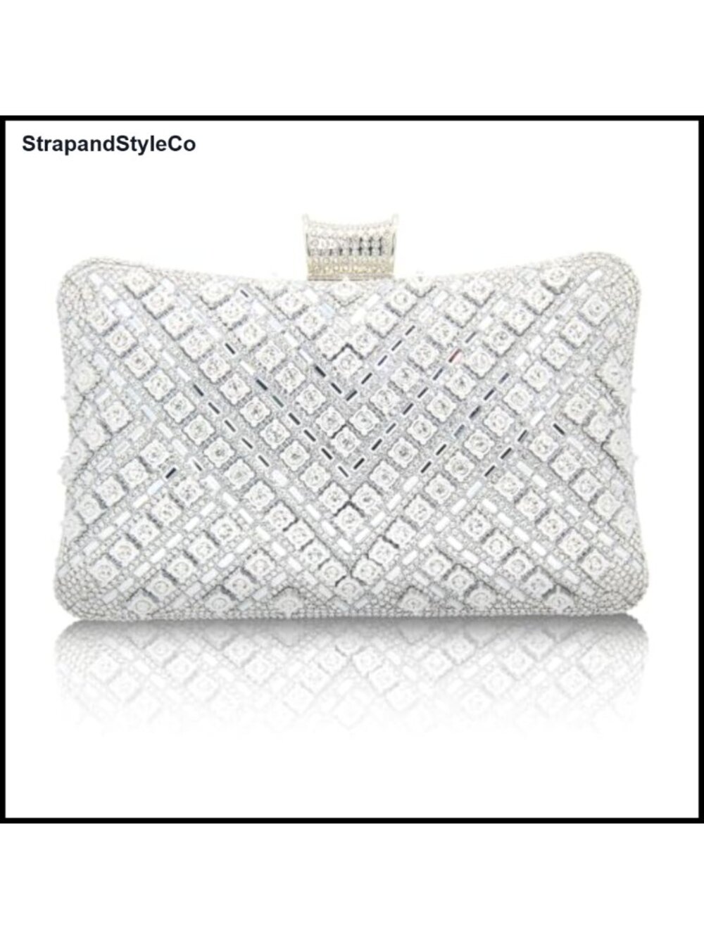 Rhinestone Sequin Evening Clutch Detachable Chain Crossbody Bag